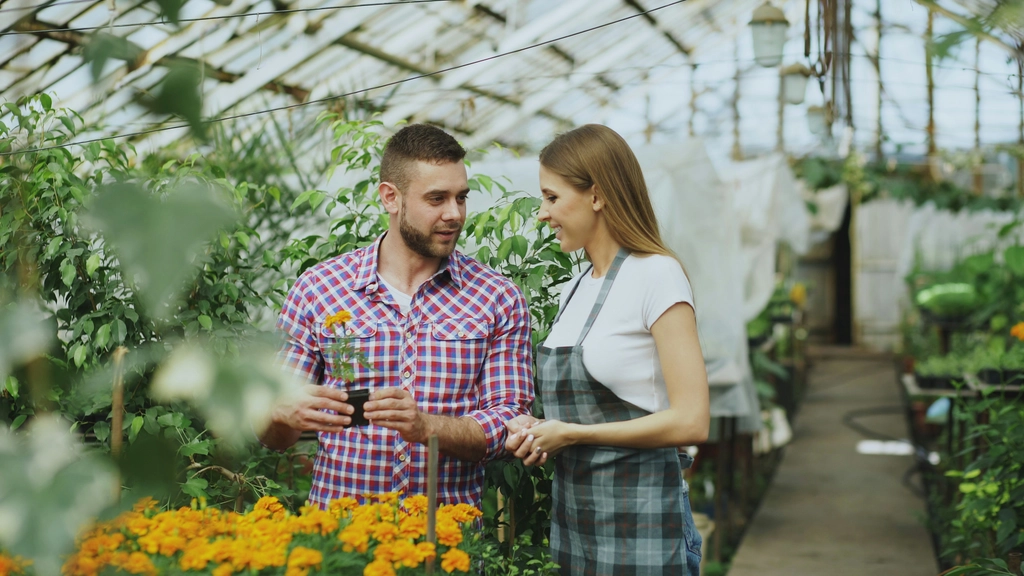 Two people shopping at small business